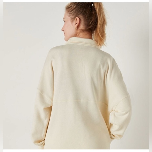 🤍 VS PINK Fleece Oversized Zip-Up Sweatshirt NEW - Picture 3 of 7